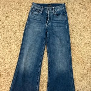 MOTHER the Tomcat roller raw hem wide leg jeans - size 26